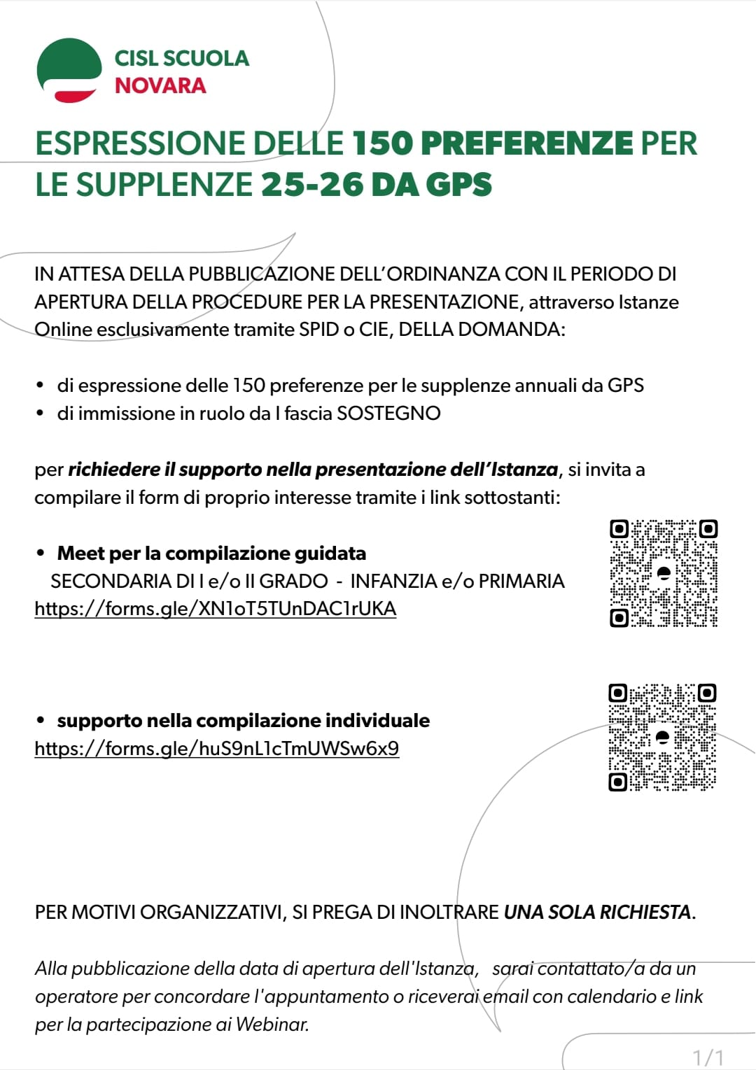 150PREFERENZE FORM